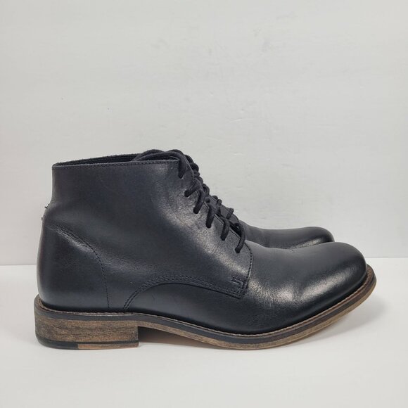 Aldo Men's Black Leather Lace-Up Ankle Boots US Size 8 - Picture 1 of 8